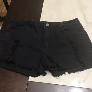 Black cut off shorts